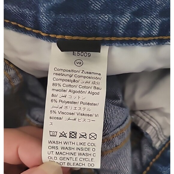 Happy Smiley Face Denim Jean Distressed Cut Off Shorts Size Large Music Festival - Picture 11 of 13